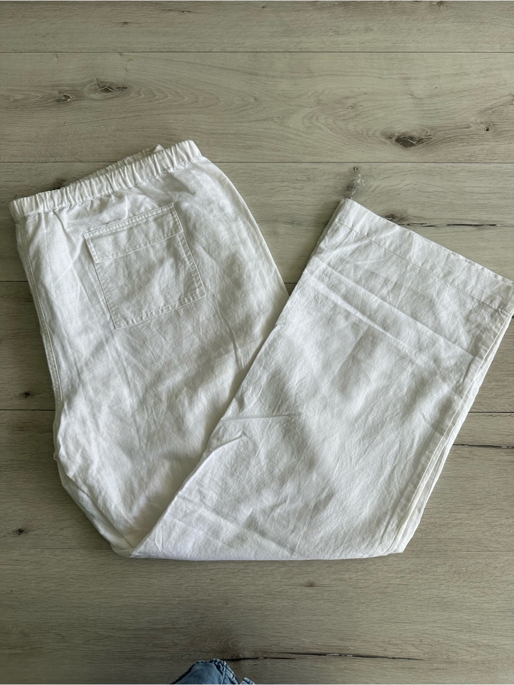 NY&Co Linen Blend Wide Leg Pull on Pants White Size XL NWT